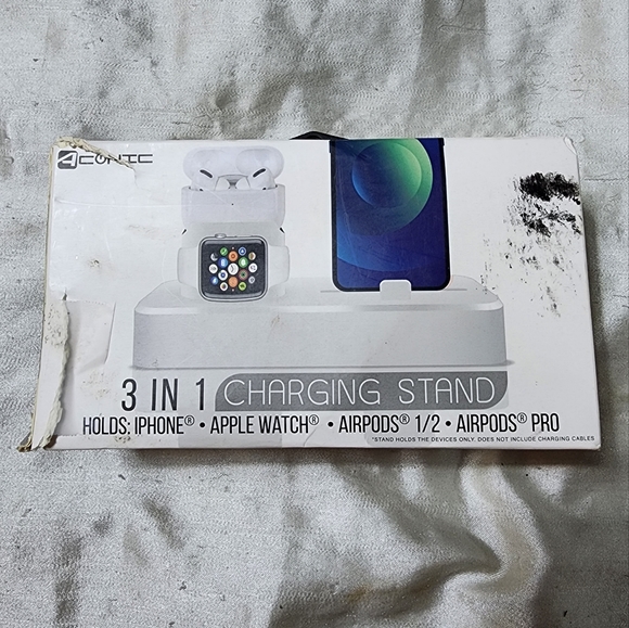 NWT Aconic 3-in-1 Charging Stand iPhone, Apple Watch, Airpods 1 / 2 / Pro - Picture 1 of 6